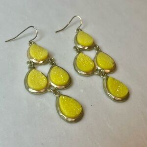 Yellow Bohemian Dangle Chandelier Earrings